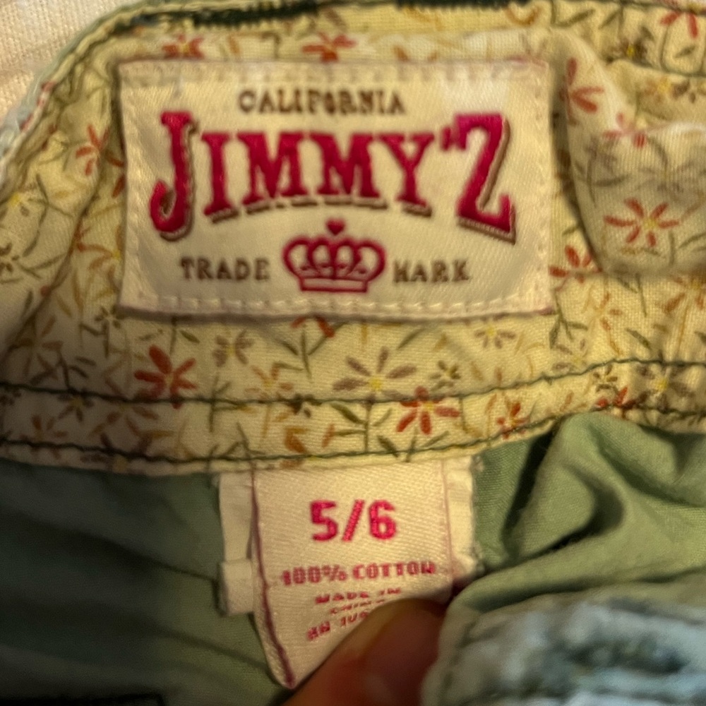 Vintage Jimmy’z 5/6 pale green cargo capris